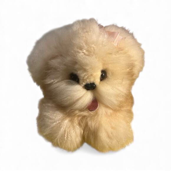 Sheepskin Dog plush Bag Handcrafted In New Zealand Sheep Wool Shearling 15x9” - Picture 1 of 13